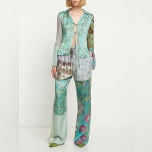 NWT marine serre silk scarf pants UNISEX XS